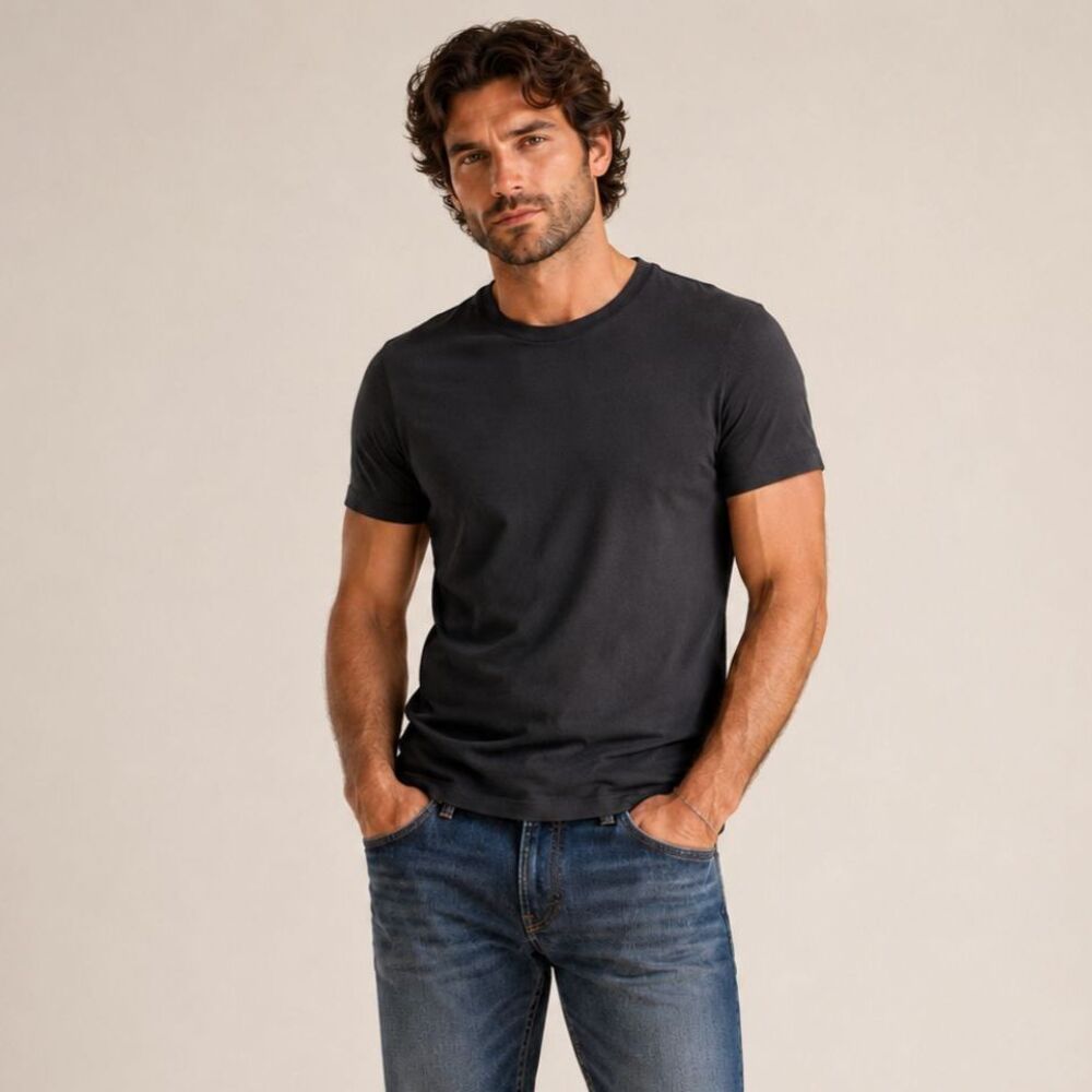 Robert Barakett Black Men's Sz XL The Barakett Tee Pima Cotton Minimalism GUC